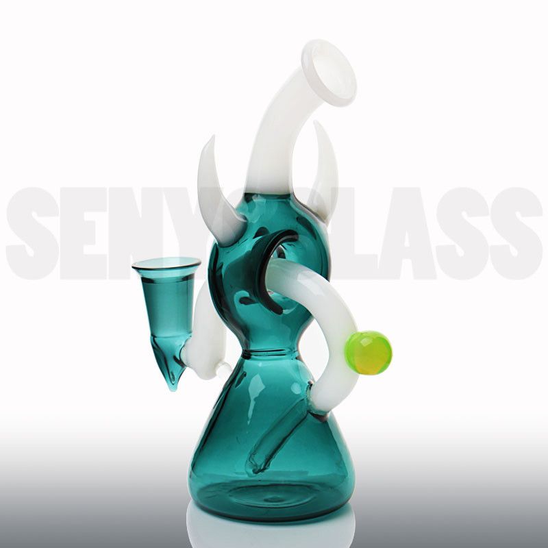 2019 Senyoglass Beautiful Design Glass Bongs Blue Water Pipe 11.4inch