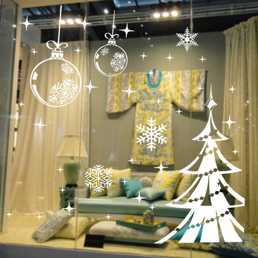 glass window decorations easter white snowflake merry christmas tree vinyl wall sticker glass window decoration decals diy home decor murals removable 161 glass window decorations easter white snowflake merry christmas tree vinyl wall sticker glass window decoration decals diy home decor murals removable 161