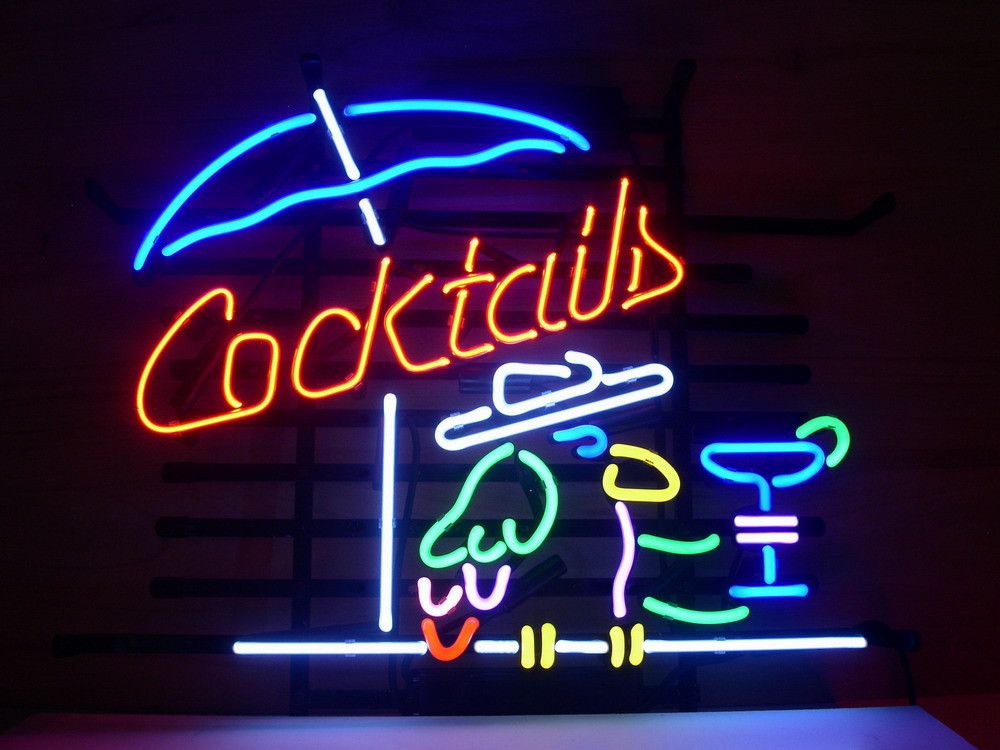 2020 néon logo Cocktail perroquet Cocktail tube en verre