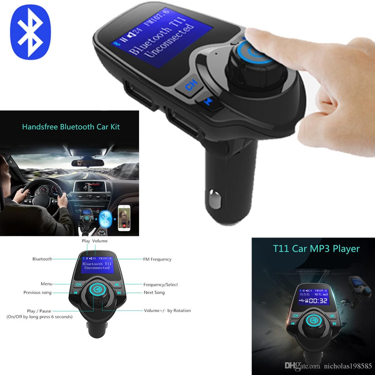 T11 Bluetooth Handsfree Car Kit With USB Port Charger And FM