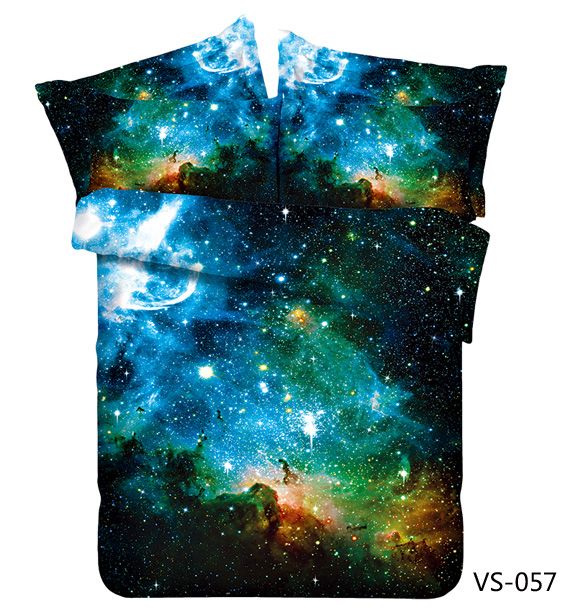 Designer Galaxy Nebula 3d Printed Bedding Sets Six Pieces Polyester Cotton Home Textile With Queen King Super Kind Size