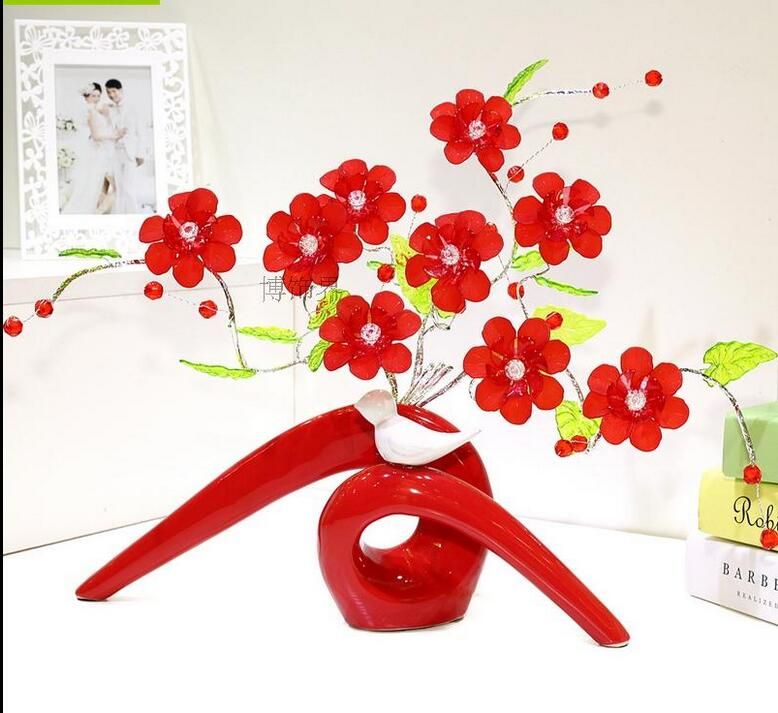 Modern Lucky Birds 10 Shapes Ceramic Vase For Home Decor Tabletop