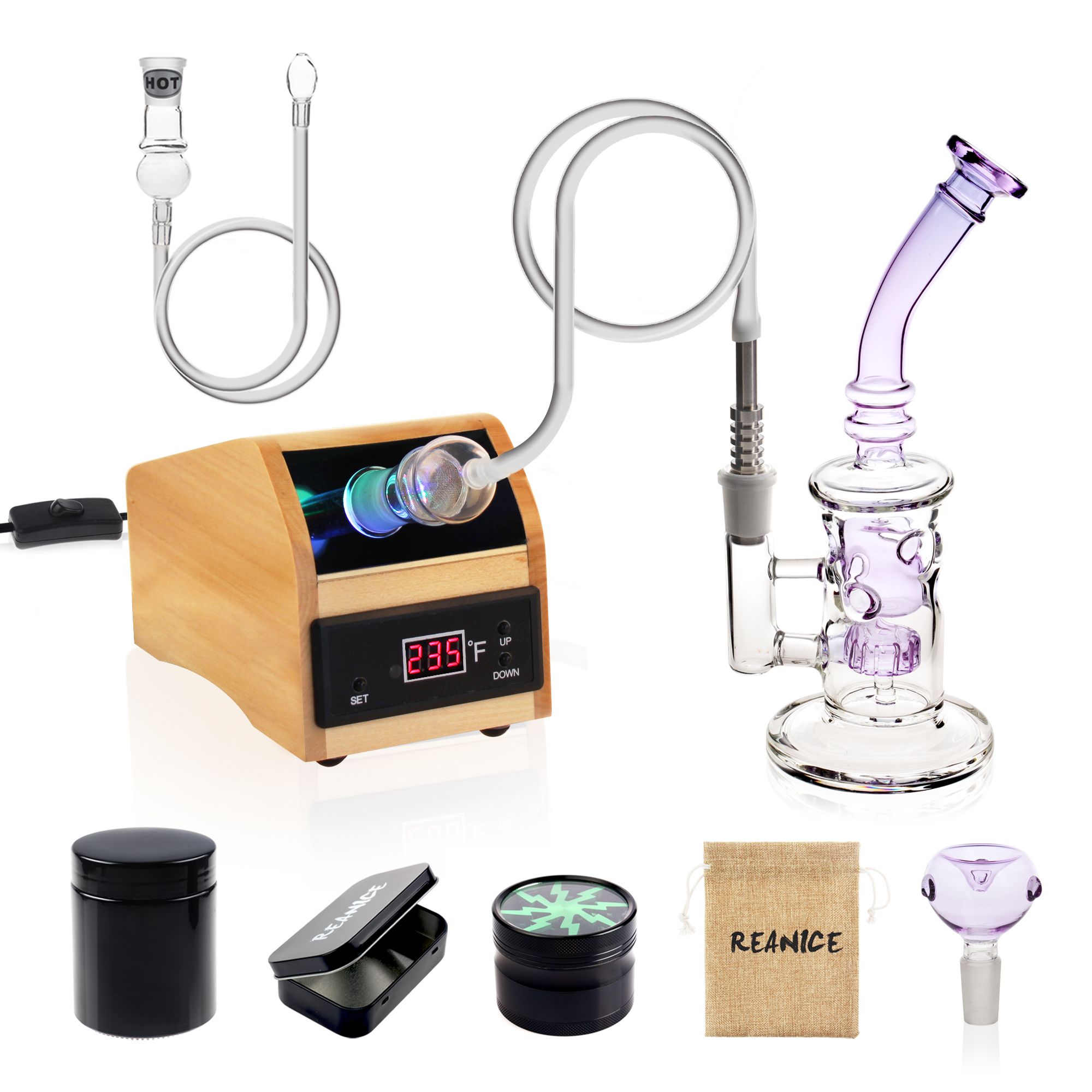 2019 REANICE Quality Wooden Easy Vape Kit Digital Vape Hands Free Whip