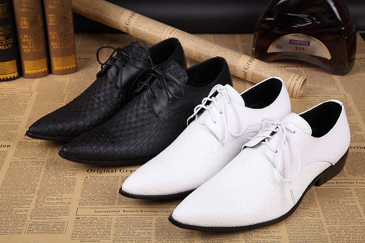 2016 White Groom Wedding Shoes Oxford Classic Italian Mens Leather