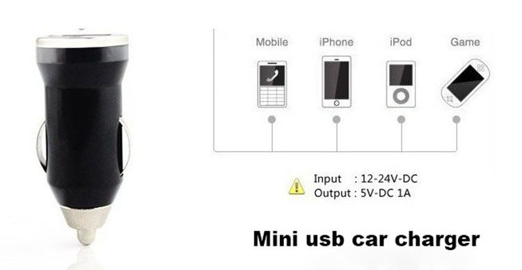1A Mini Single USB Car Charger Adapter Universal Mobile Phone Car-Charger for Smartphone Tablet
