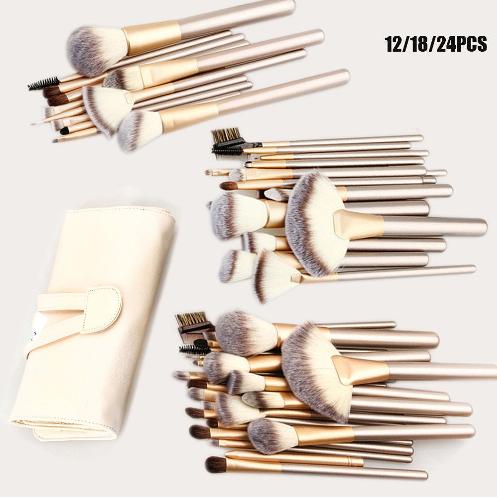 24/18/Professional Luxury Makeup Brushes Champagne Gold Make Up Brush Set Cosmetic Brush Beauty