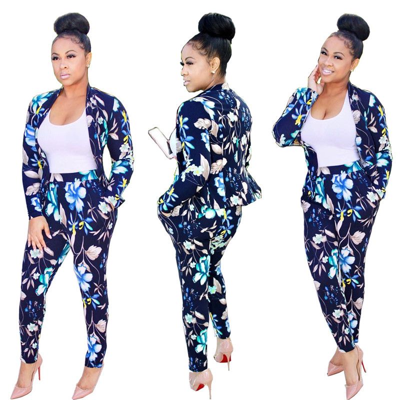 flower pant suit