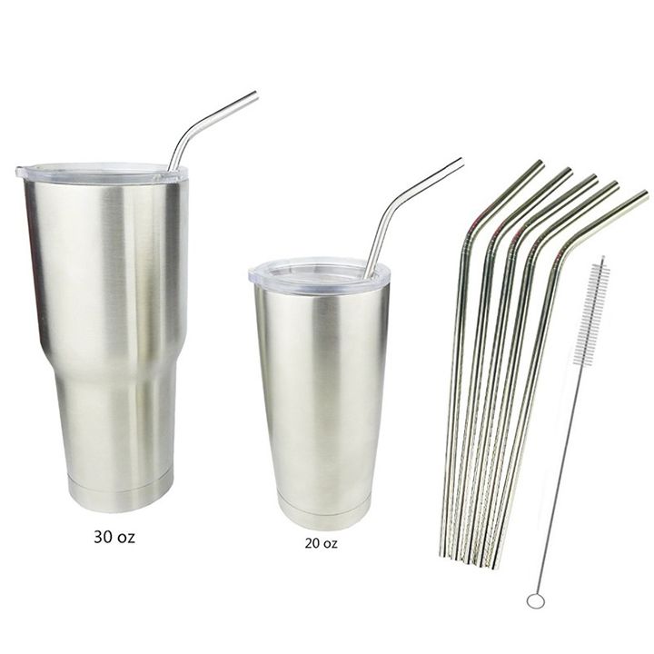 YETI STAINLESS STEEL DRINKING STRAWS With Cleaning Brush Set Retail