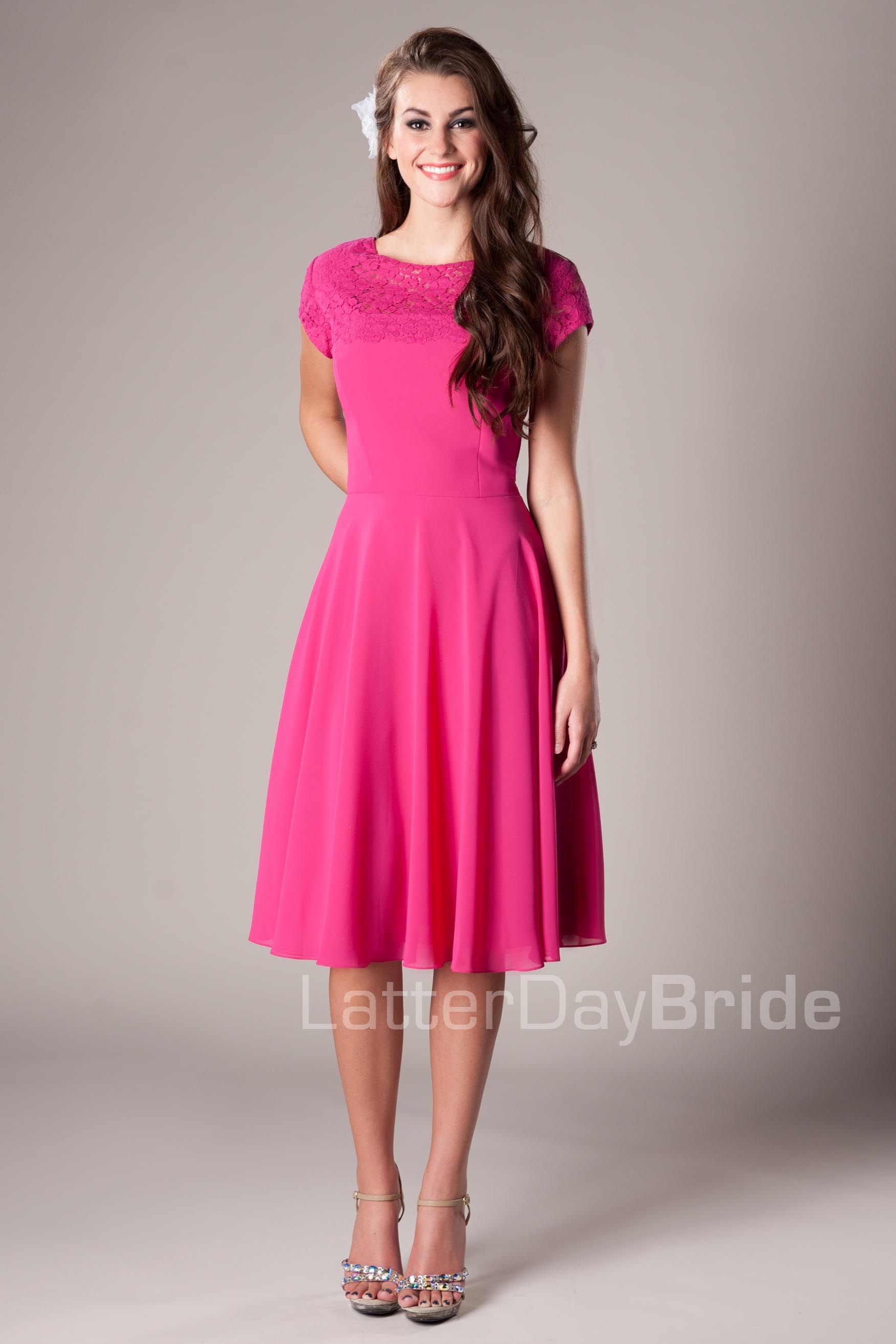 Шифоновое Платье Фуксия Купить