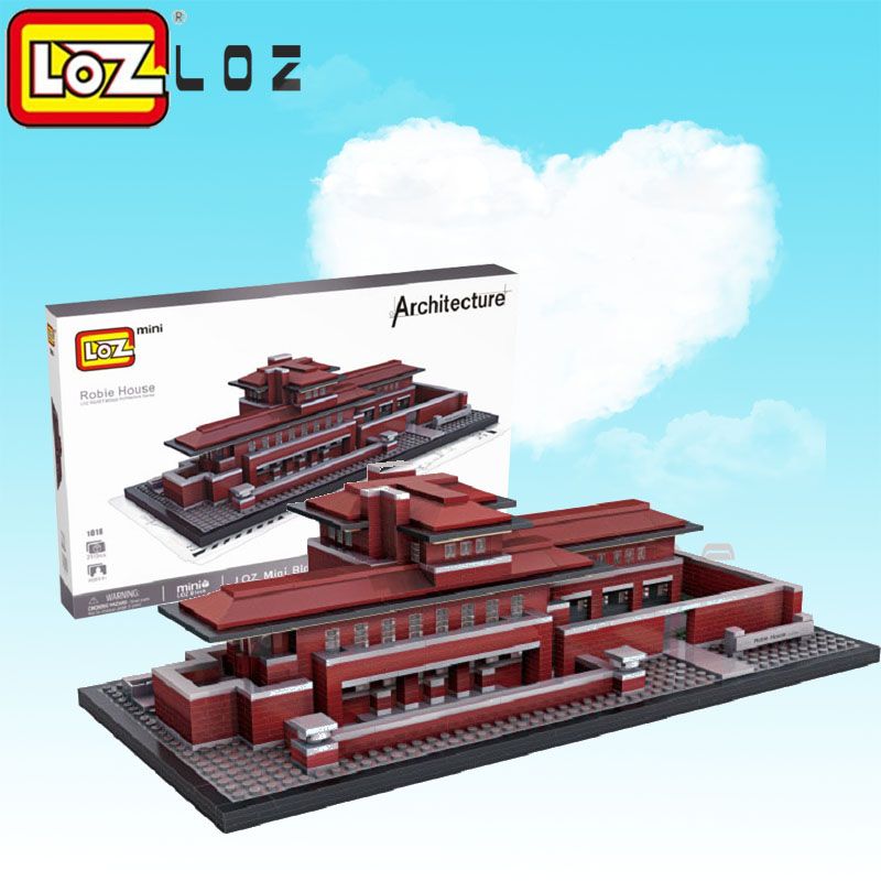 2018 loz blocks architecture robie house model build kits mini