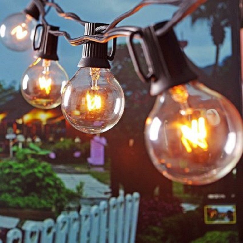 25ft G40 Led String Lights 25 Bulb Clear Backyard Patio 25ft G40 Led String Lights 25 Bulb Clear Backyard Patio Vintage Bulbs Decorative Outdoor Garland Wedding Light