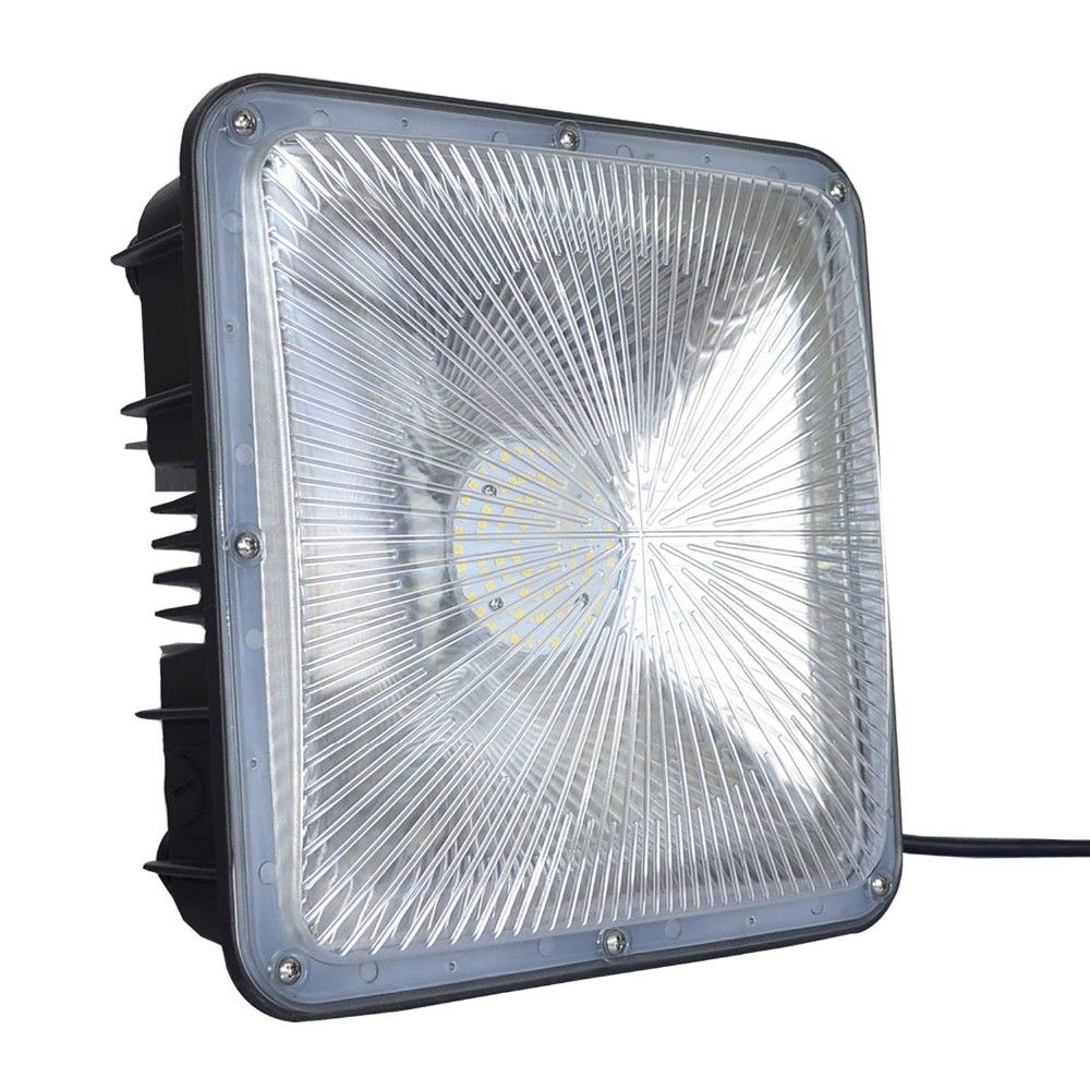 Work Garage Flat Outdoor Led Canopy Fixture Light 60 Watt Commercial High Bay Ceiling 5000k Crystal White Ip65 Smd3030