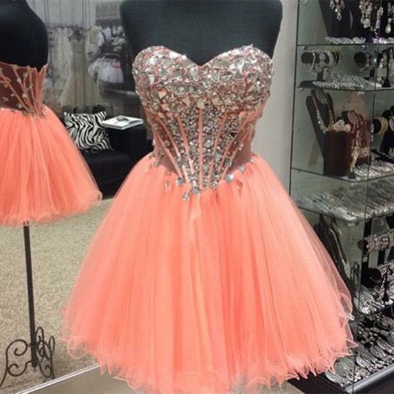 peach prom dresses short