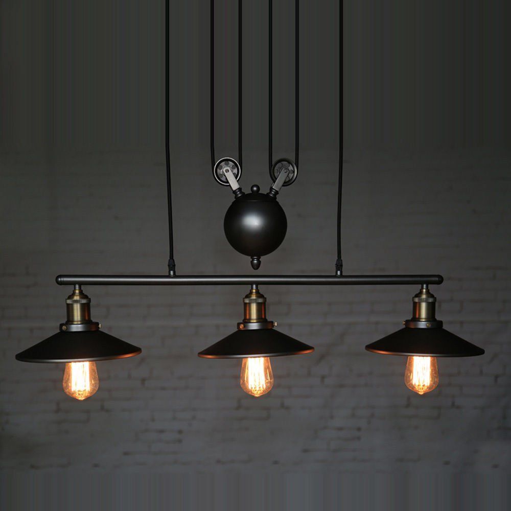 Rh Lighting Retro Iron Pulley Pendant Light Loft American Vintage Rh Lighting Retro Iron Pulley Pendant Light Loft American Vintage Rope Antique Edison Bulb Lamps Dining Room Bar Pendants