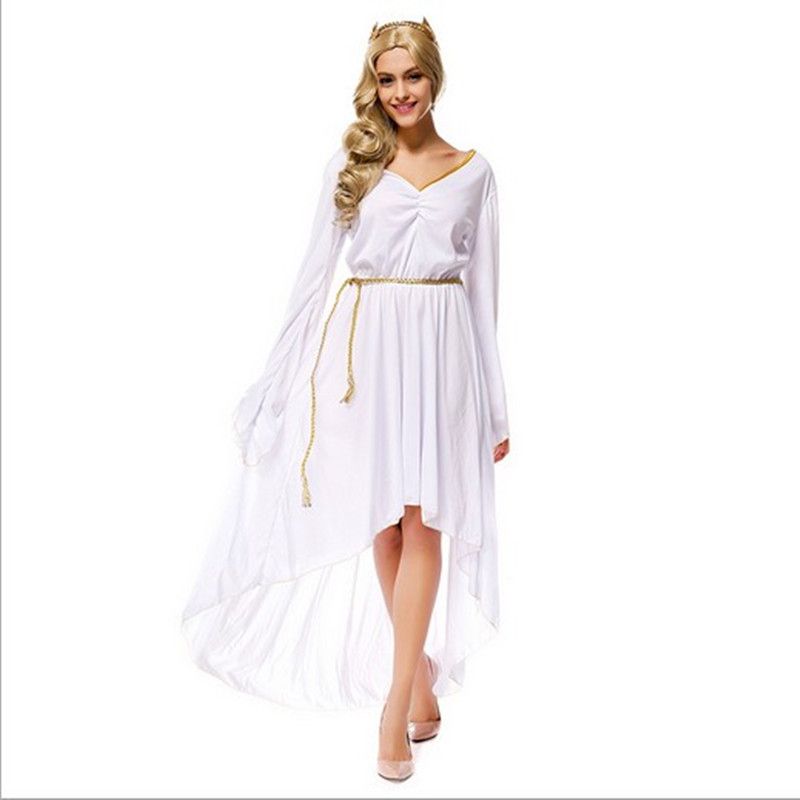 white v neck dress