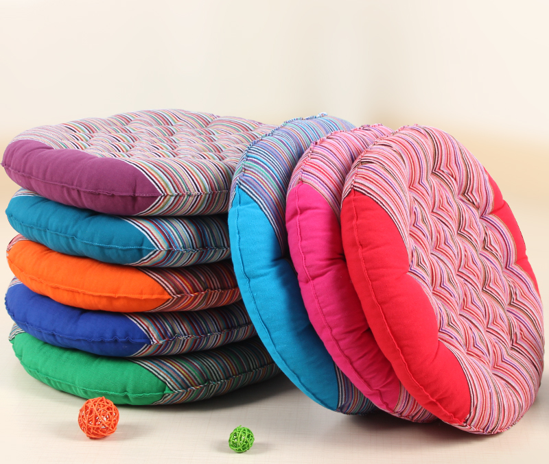 Striped Round Chair Cushion Mat Co Cloth Cand Color Seat Pads Striped Round Chair Cushion Mat Co Cloth Cand Color Seat Pads With Cord 40 40cm Home Car Sofa Office Tatami Pillow Outdoor Cushions Large