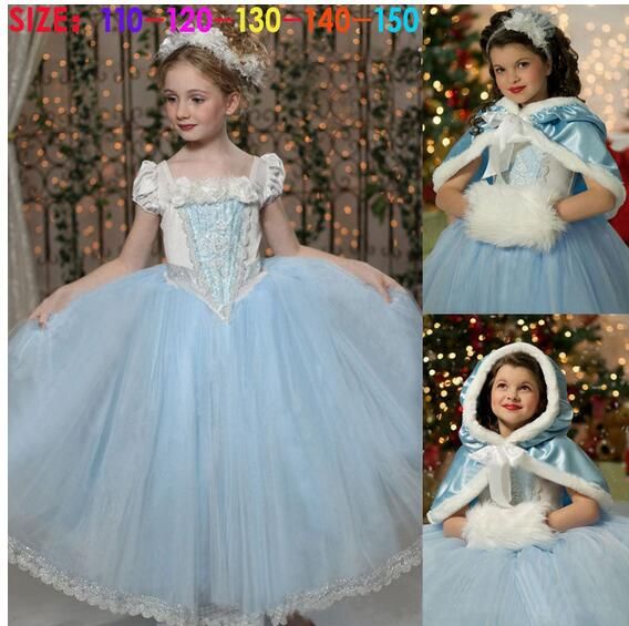 Compra 2016 Vestido De Niña De Nueva Cenicienta Vestido De Los Niños Al Por  Menor De La Princesa Con La Boda Del Cabo Para El Traje De Cenicienta  Vestidos De Niña De