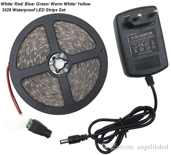 5m 3528smd Led Strips 300led Outdoor Strip Lighting Warm White 5m 3528smd Led Strips 300led Outdoor Strip Lighting Warm White Red Blue Green Digital With 12v 2a 24w Power Plug Light