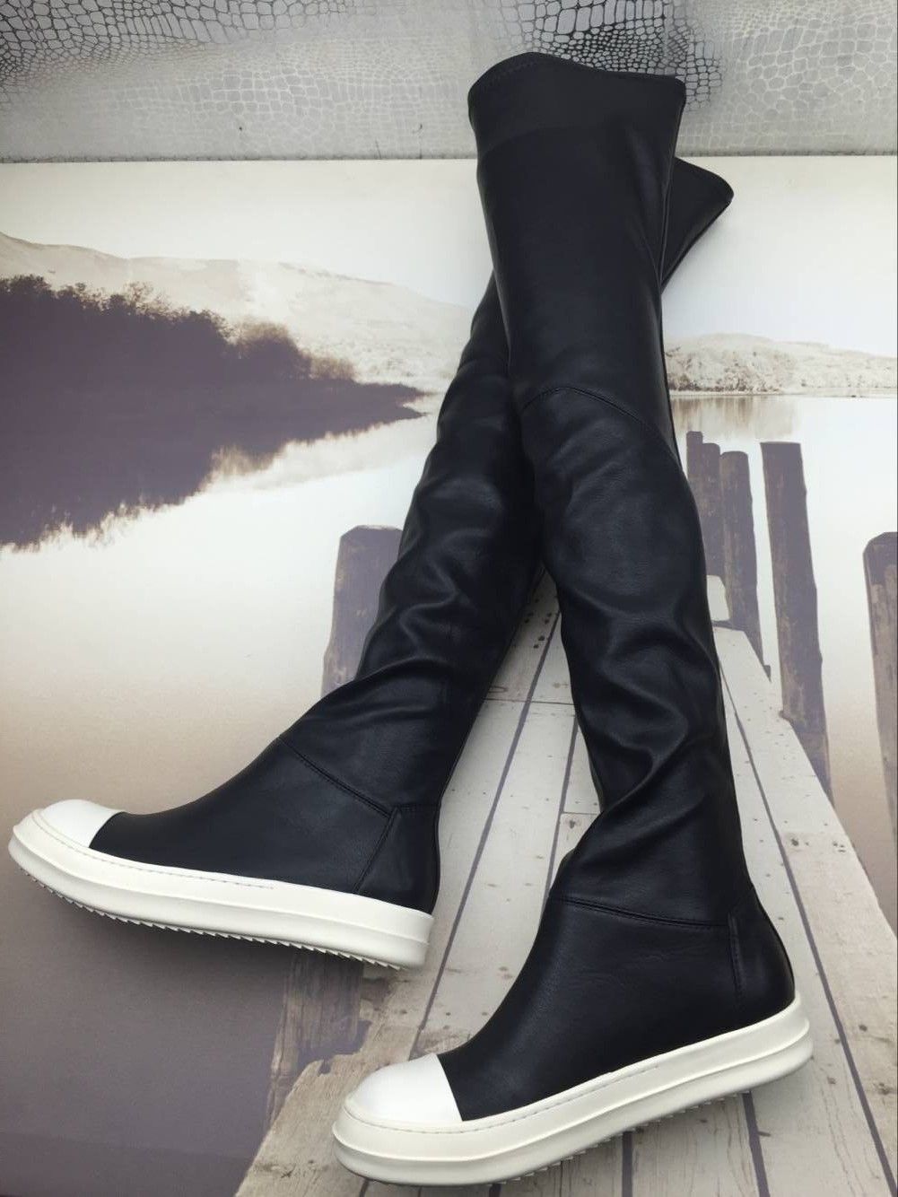 stivali gomma bianchi