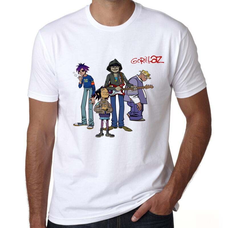 Grosshandel Gorillaz T Shirt Manner Sommer Top Lustige Benutzerdefinierte Tshirt Mode Coole T Shirt O Hals Weisse T Shirts Fur Mann Top Tees Von Liming007 5 97 Auf De Dhgate Com Dhgate