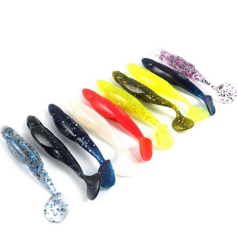 Grub Fire Paddle Tail Soft Jelly Lure Jig Drop Shot Fishing Tackle Bait 75mm