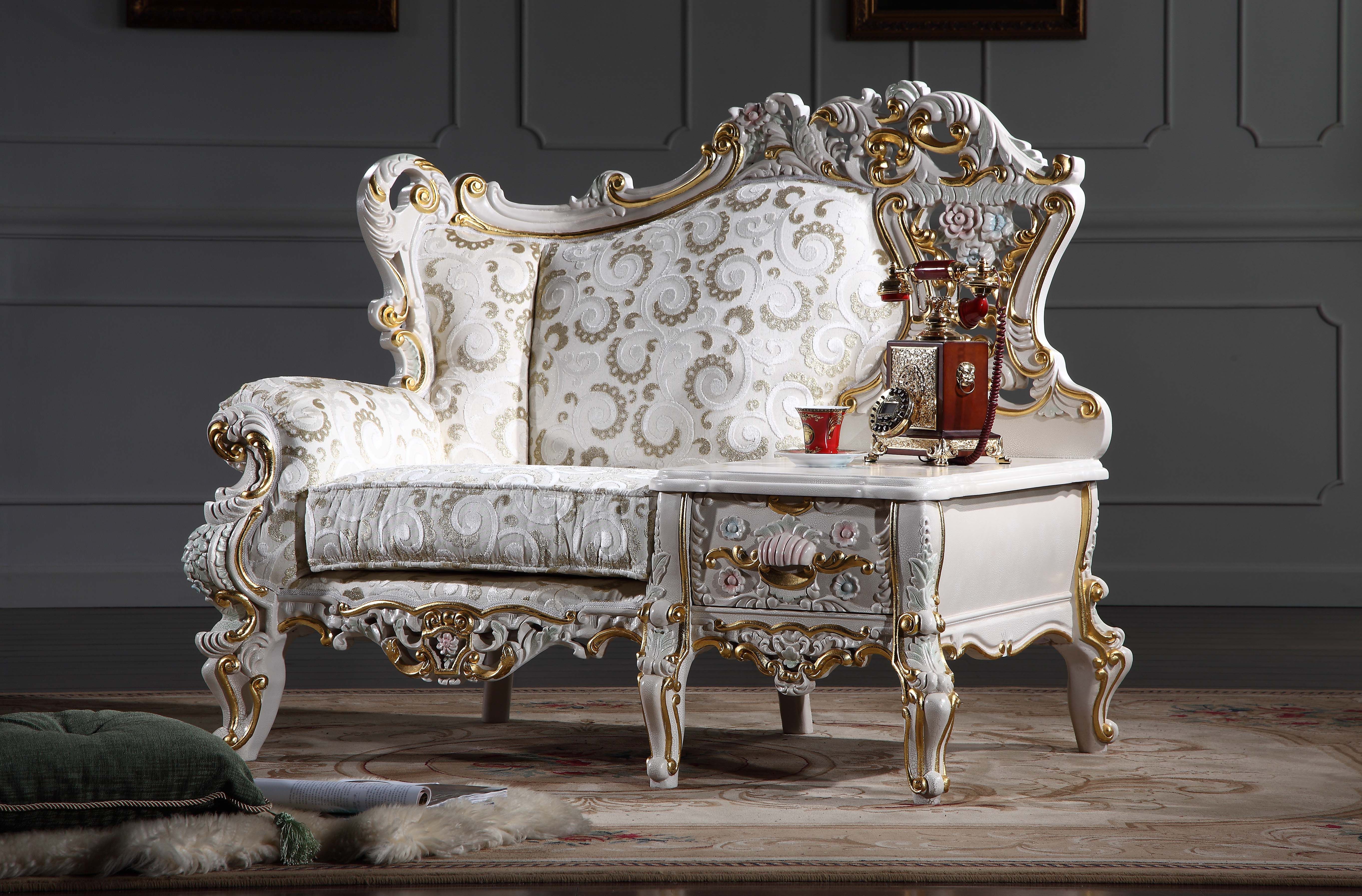 2018 French Royalty Classic Living Room Furniture European Classic Sofa Set With Cracking Paint 