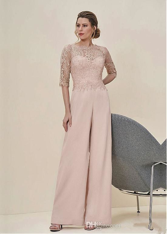 New Arrival 2018 Jumpsuits Lace Half Sleeves Wedding Guest ...