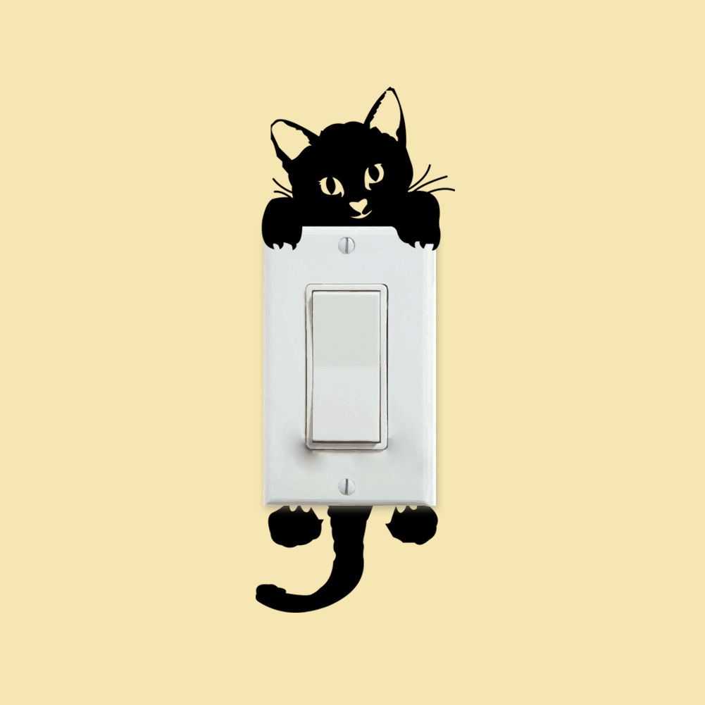 Wall Decor Cat Wall Stickers Light Switch Decor Art Mural Nursery Room Decorations Wallpapers For Childrens Rooms Princess Wall Decals Light Stickers Light Switch Cover Stickers From Happylives 0 69 Dhgate Com