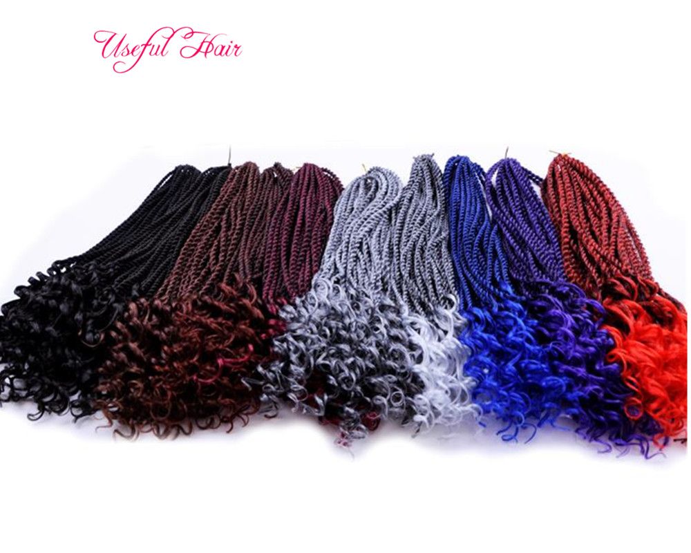 2019 Pre Twisted Curl Senegalese Twist Crochet Braids Hair 16inch