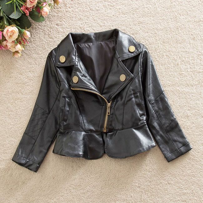 black leather jacket for baby girl