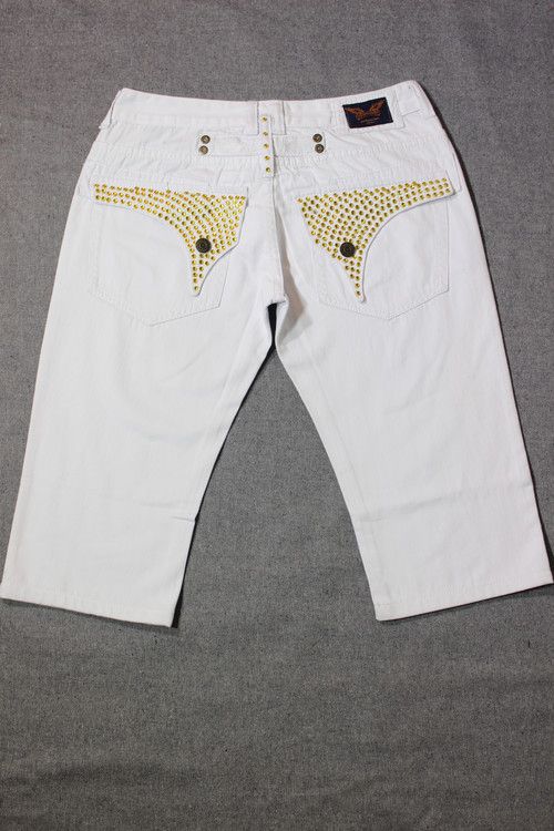 white and gold robin jeans
