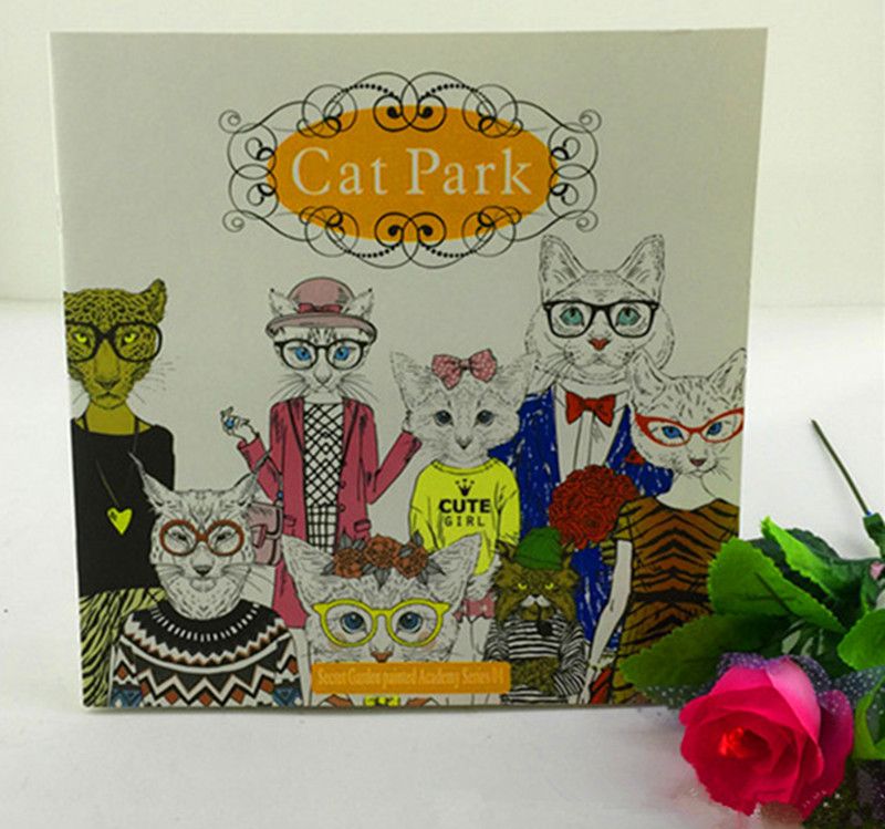 2016 Hottest New Cat Park Secret Garden Series Adult Coloring Books Fantasy Dream Time Travel Bird Magic Mirror Drawing DHL Free