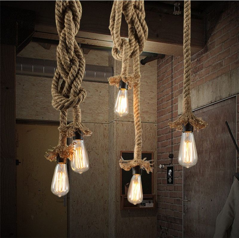 L6 Personality Hemp Rope Pendant Light Creative Retro Vintage Lamp L6 Personality Hemp Rope Pendant Light Creative Retro Vintage Lamp Loft 1 2meter For Dining Living Bed Room Ceiling Fixtures