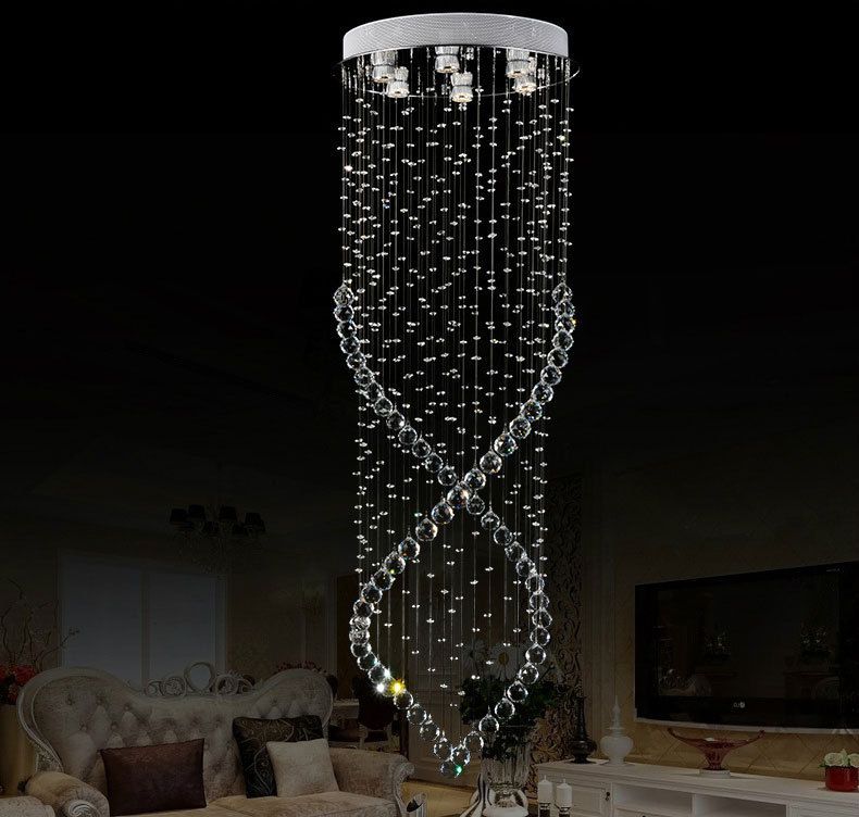 Rain Drop Crystal Chandeliers Light Fixtures Modern Res