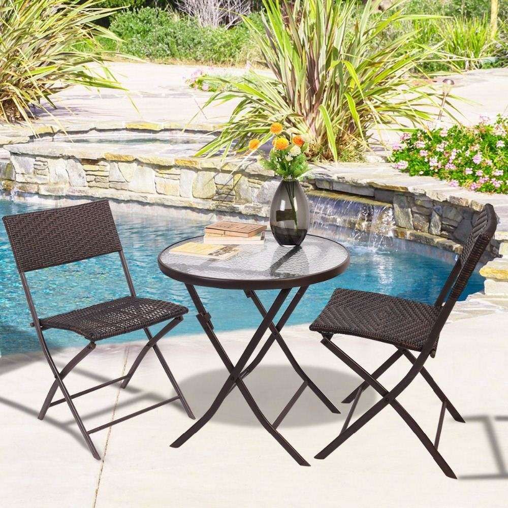 Goplus Patio Furniture Folding Table Chair Set Bistro Style Backyard Goplus Patio Furniture Folding Table Chair Set Bistro Style Backyard Ratten High Quality Carpet China Tray Supplier Weave
