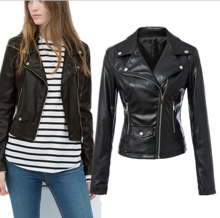 The Subsection Single Pimkie Washed Pu Leather Motorcycle Jacket The Subsection Single Pimkie Washed Pu Leather Motorcycle Jacket Slim Female Short Paragraph Large Size Whole White Denim Jackets From
