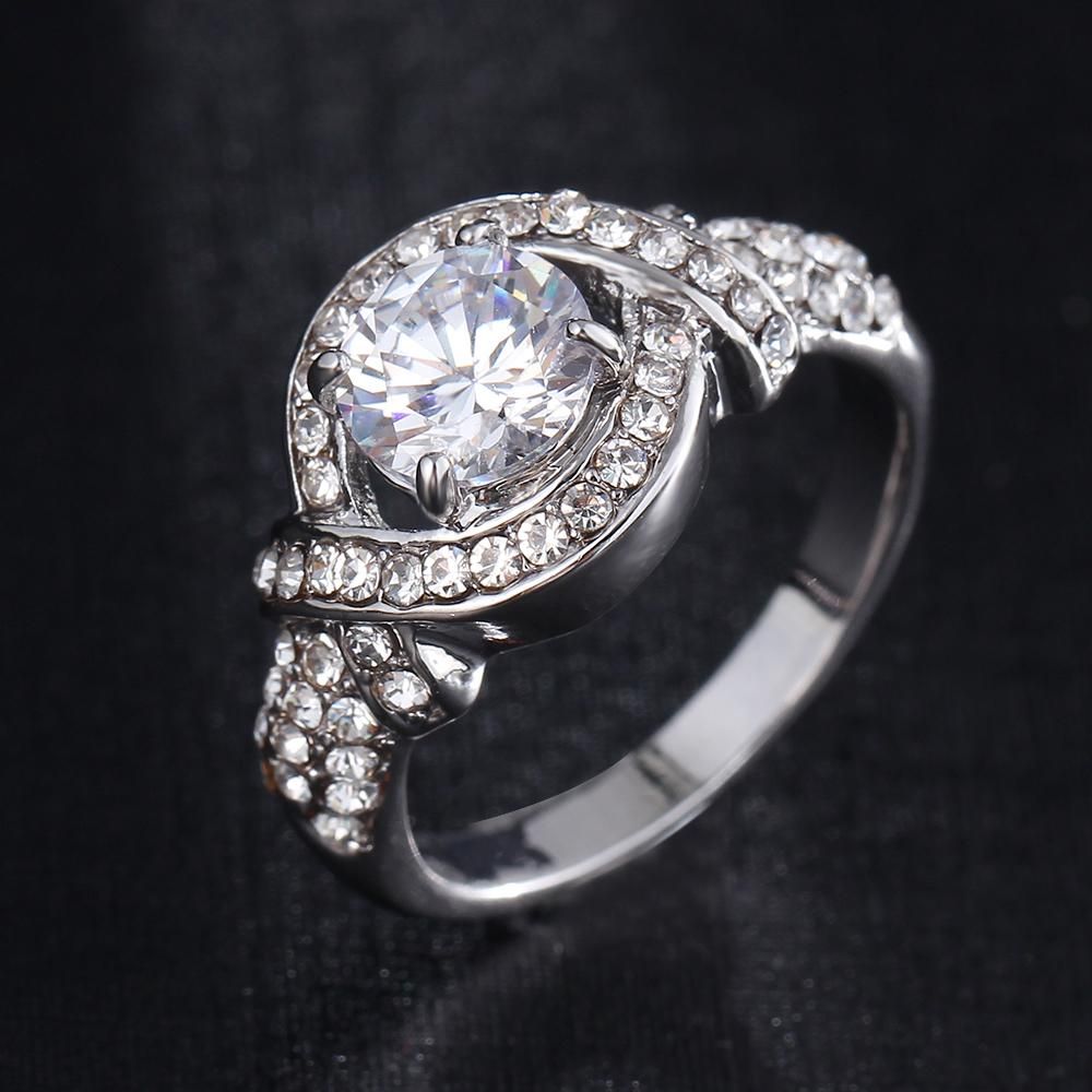 925 Silver Wedding Rings For Woman Accessorie With CZ Diamond Luxury