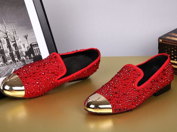 Spike Loafers For Men Patent Leather Slip On Shoes Spike Loafers For Men Patent Leather Slip On Shoes
