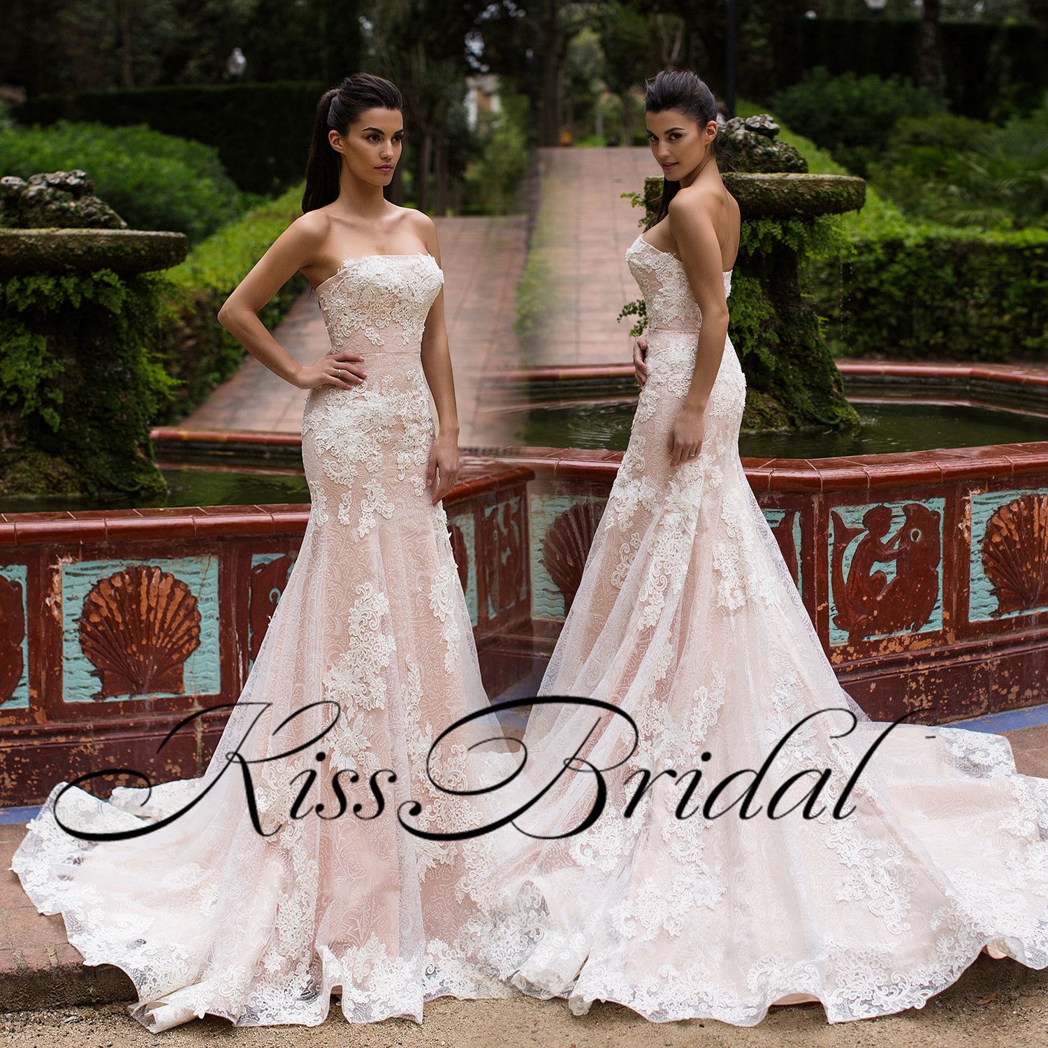 ivory lace mermaid wedding dress