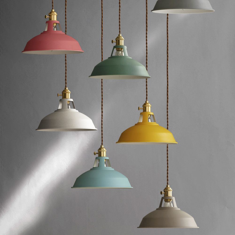 Nordic Modern Macarons Hanging Lamp Single Head Pendant Pot Cover Nordic Modern Macarons Hanging Lamp Single Head Pendant Pot Cover Design Colorful With Know Switch Style Lighting Plug In