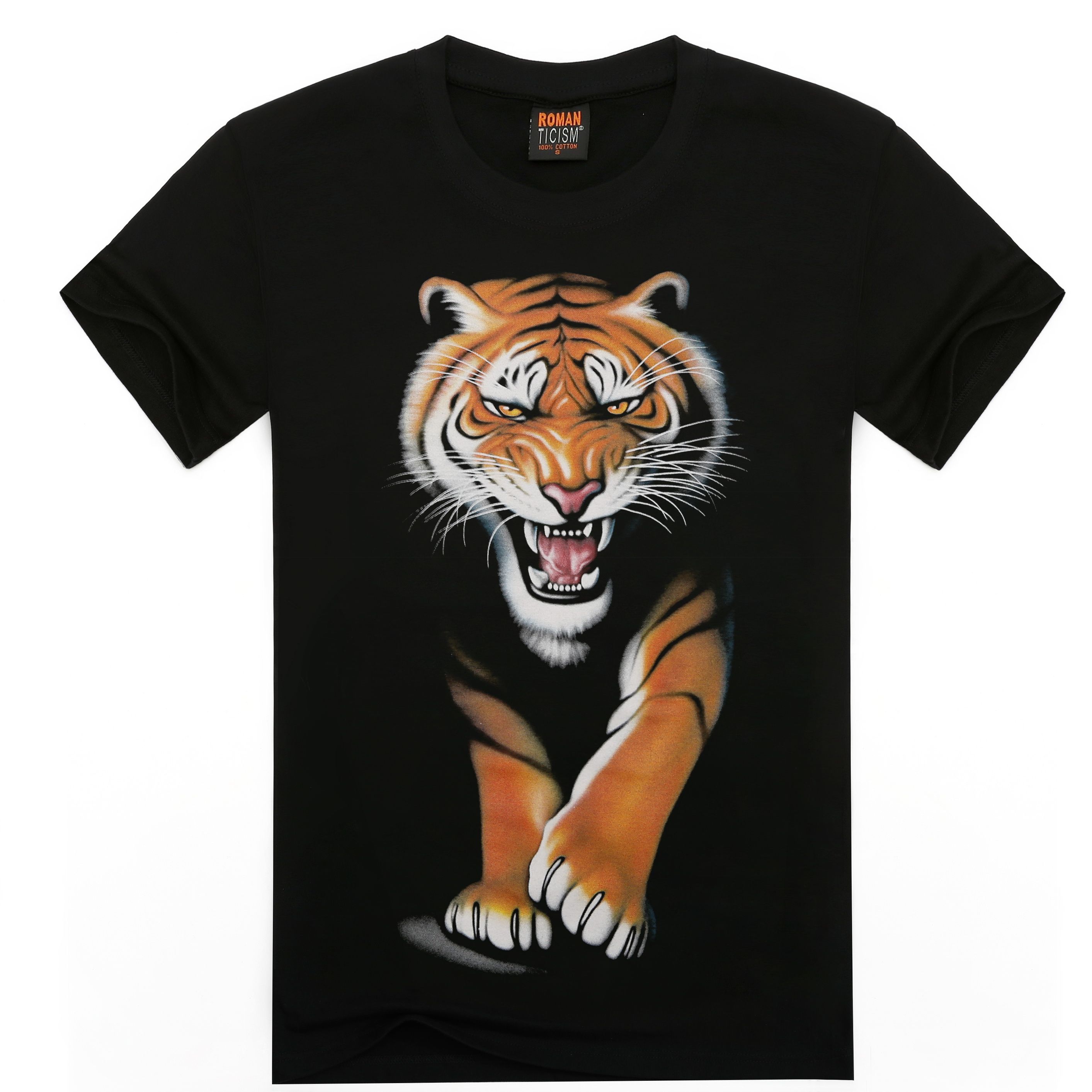 Night Tiger Men Fashion T Shirt Print Clothes HIP HOP Style Summer T ...