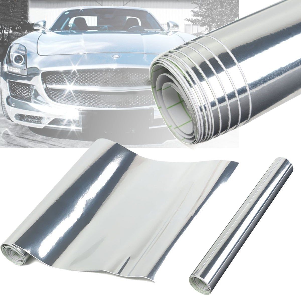 online cheap chrome silver mirror vinyl diy sheet wrap roll decal sticker mirror sheet