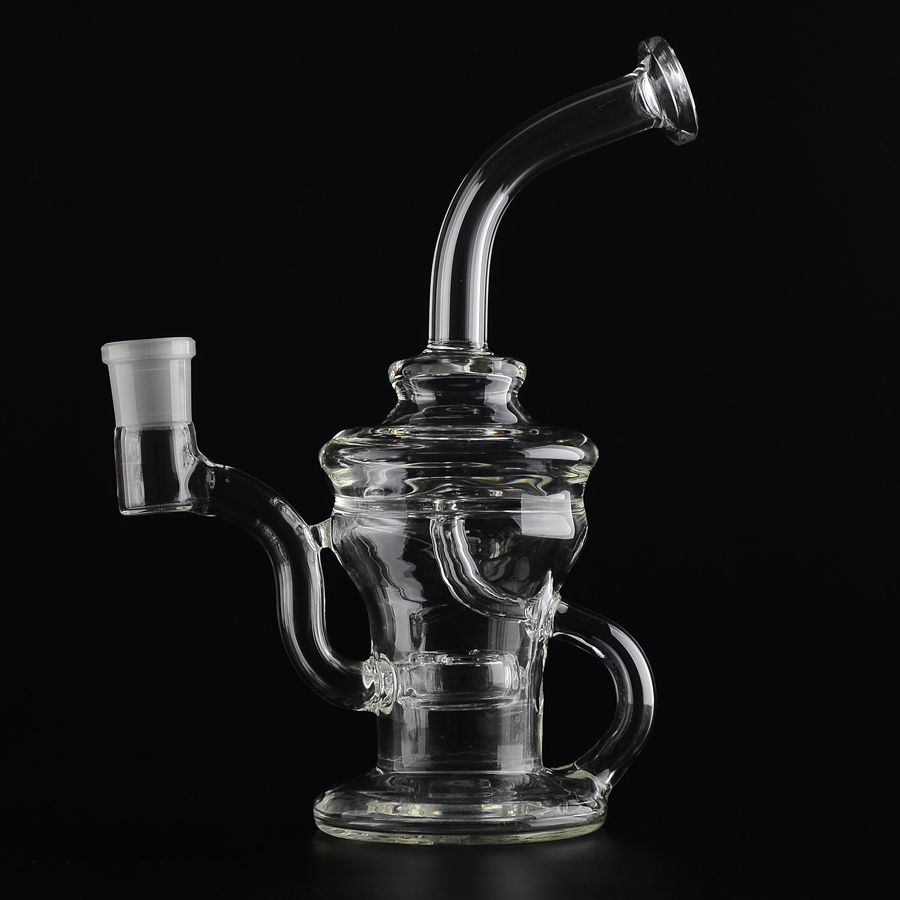 2021 G26 All Clear Glass Water Pipes Head Scientific Recycler Bongs