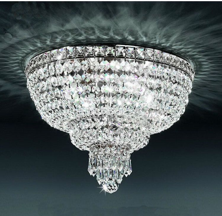 Phube Lighting Modern Crystal Ceiling Light Flush Mount Phube Lighting Modern Crystal Ceiling Light Flush Mount Dinning Room With
