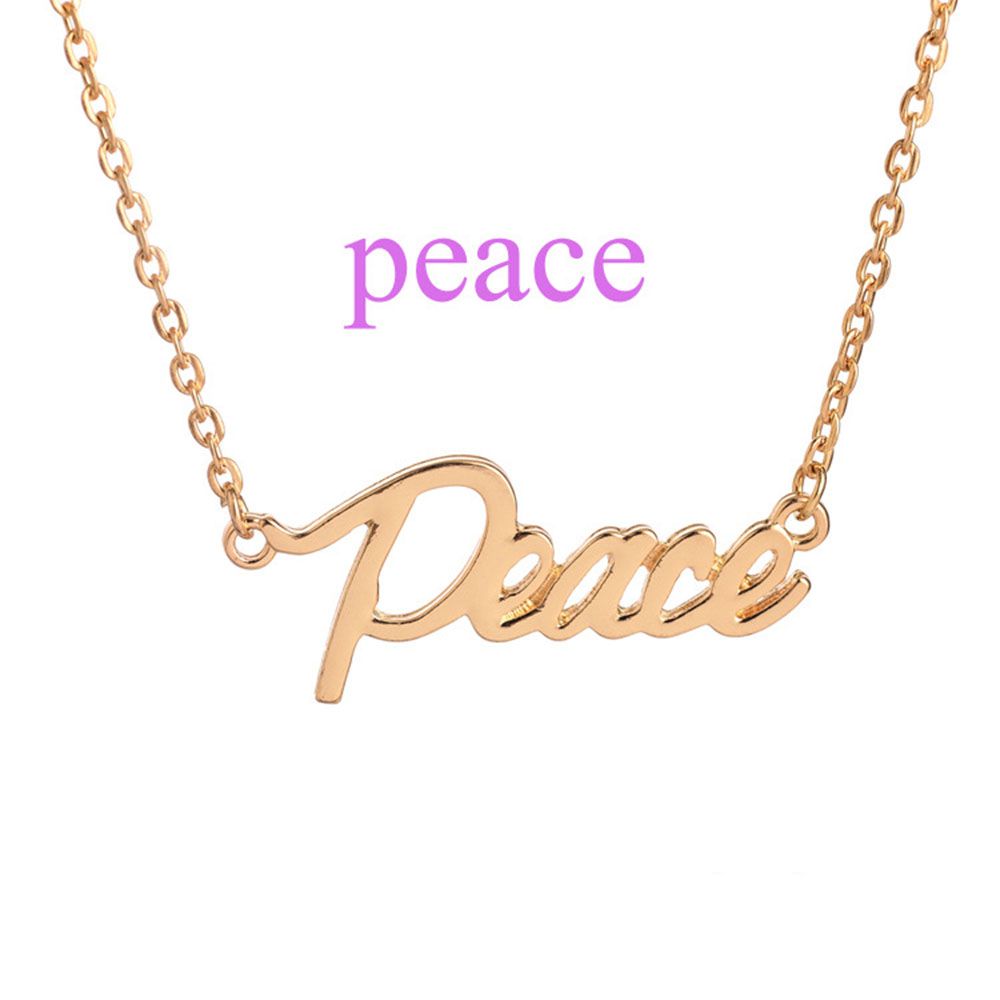 wholesale peace the letter pendant necklace silver gold plated letter pendant
