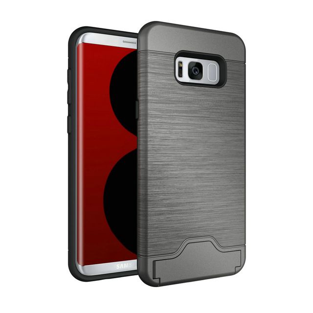 Real de piel Funda Cover plegable bolsa en Cognac para Samsung Galaxy s8