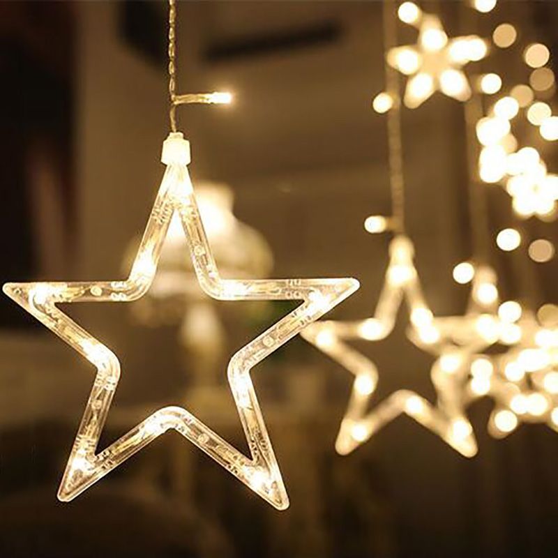 Whole Stars Waterproof Lamps Outdoor Lighting Strings Window Whole Stars Waterproof Lamps Outdoor Lighting Strings Window Curtain Festival Wedding Holiday Decoration Flasher Fairy Light String Led Orange