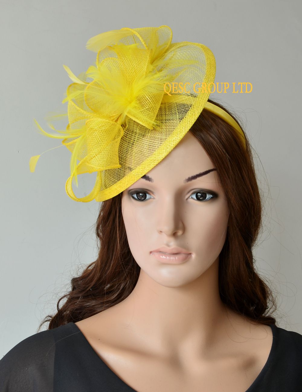 NEW Yellow Sinamay Fascinator/Hair 