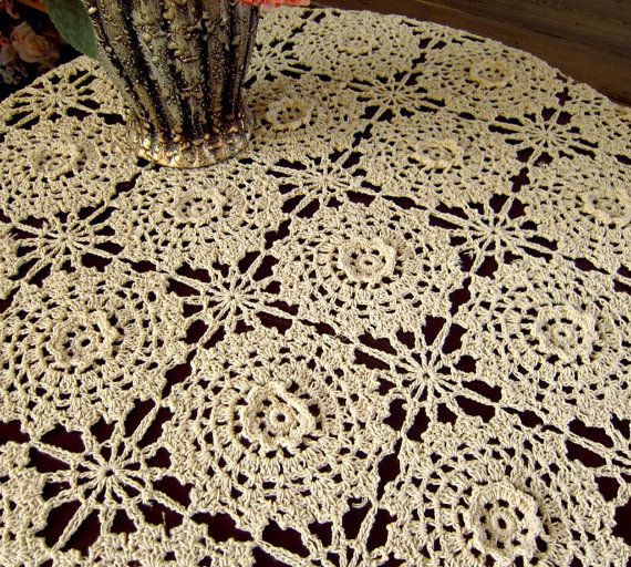 Vintage Style Square Table Cover 100 Handmade Crochet Flower Table Cloth Hand Crochet Pattern Table Topper For Home Decor