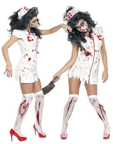 scary halloween costumes for women horrible nurse day of the dead doctor party cosplay latex zombie bloody the walking dead scary costumes halloween